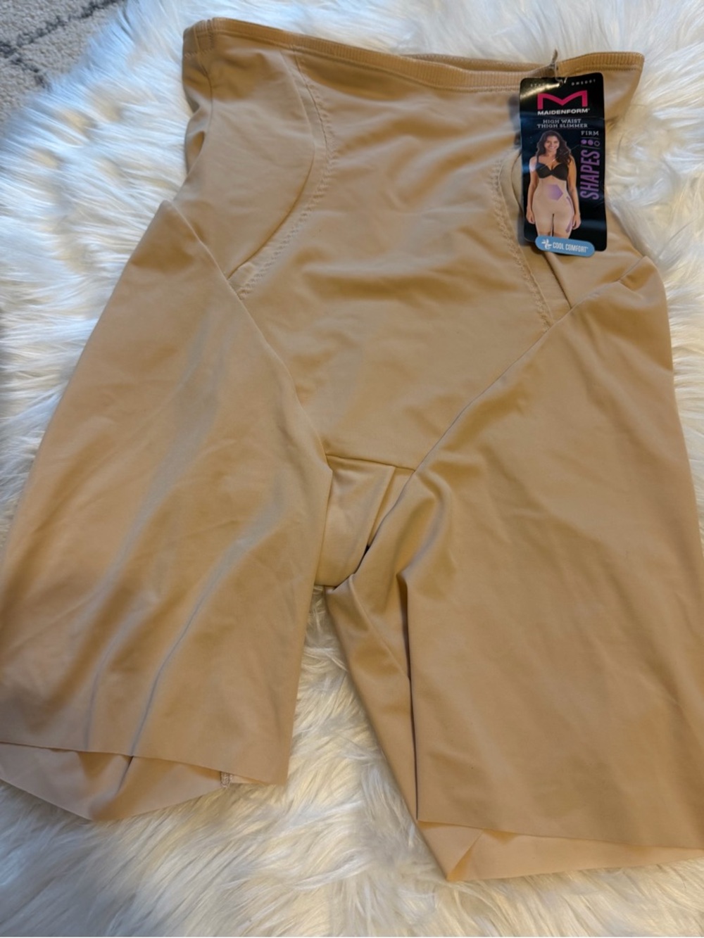 Maidenform Nude/Tan High-Waist Thigh Slimming Shaping Shorts, NWT
